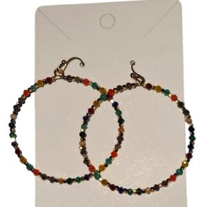 LOW START Colorful Beaded Hoop Earrings
